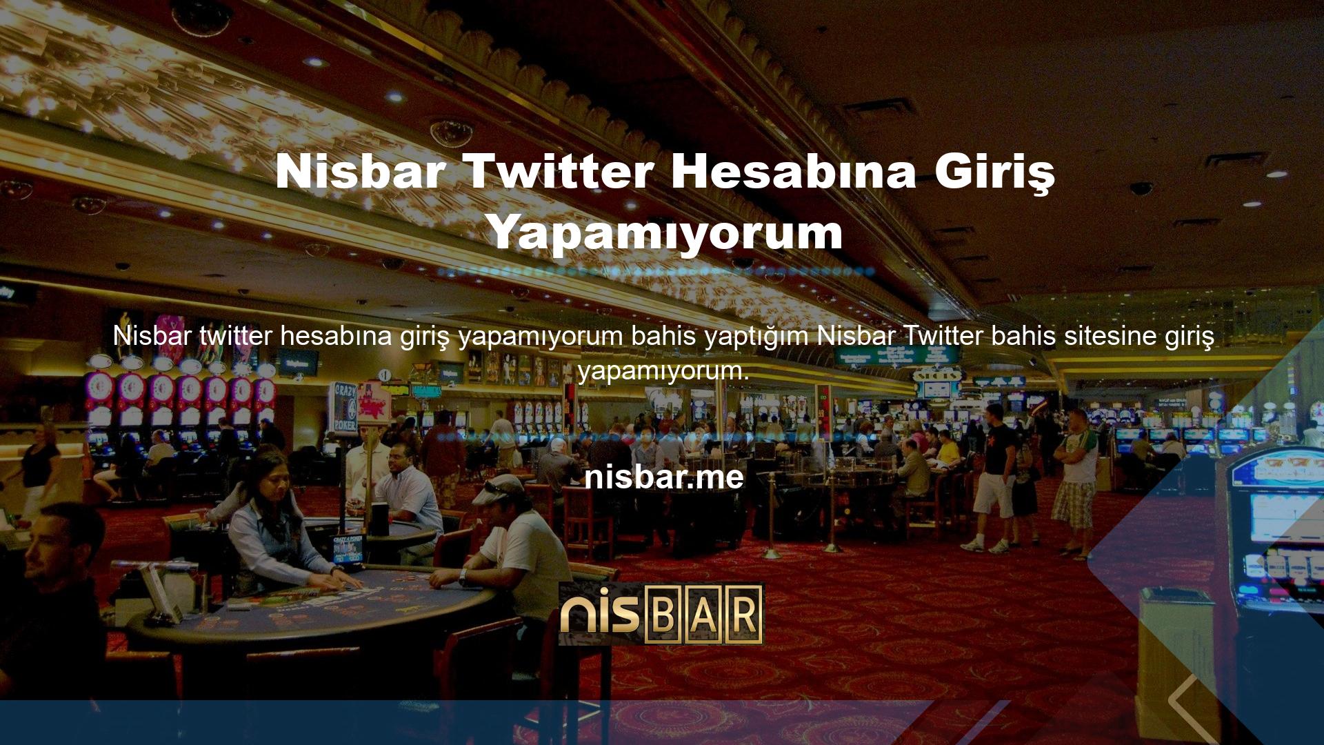 Nisbar Twitter'ı Yeni adresiniz ne? Bu ve buna benzer konularda sizlere yardımcı olabilmek için Nisbar Twitter bahis sitesine kolayca nasıl giriş yapabileceğiniz aşağıda açıklanmıştır
